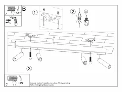 Sollux Lighting Plafón|Lámparas de techo Astix moderno de aluminio - 4 fuentes luminosas 3000K - L.60 x A.20 cm -