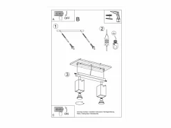 Sollux Lighting Lámparas de techo Briow moderno de acero - 2 fuentes luminosas 3000K - L.30 x A.16 cm - Gris Discount