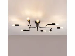 Lámparas de techo Infinix industrial de acero - 8 fuentes luminosas 4000K - L.103 x A.15,5 cm -^Sollux Lighting Outlet