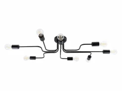 Lámparas de techo Infinix industrial de acero - 8 fuentes luminosas 4000K - L.103 x A.15,5 cm -^Sollux Lighting Outlet