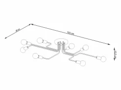 Lámparas de techo Infinix industrial de acero - 8 fuentes luminosas 4000K - L.103 x A.15,5 cm -^Sollux Lighting Outlet