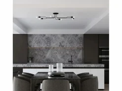 Lámparas de techo Infinix industrial de acero - 8 fuentes luminosas 4000K - L.103 x A.15,5 cm -^Sollux Lighting Outlet