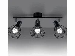 Sollux Lighting Lámparas de techo Lunova moderno de acero - 3 fuentes luminosas 4000K - L.52 x A.19 cm - Negro New