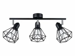 Sollux Lighting Lámparas de techo Lunova moderno de acero - 3 fuentes luminosas 4000K - L.52 x A.19 cm - Negro New