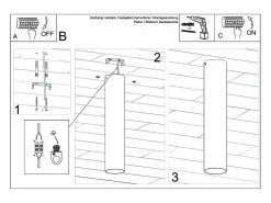 Sollux Lighting Plafón|Lámparas de techo Toris moderno de acero - 1 fuentes luminosas 4000K - L.6 x A.30 cm - brillo