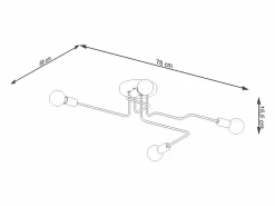 Lámparas De Techo Vector Industrial De Acero - 4 Fuentes Luminosas - L.78 X A.15,5 Cm -^Sollux Lighting Discount