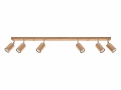 Sollux Lighting Lámparas de techo Xenor escandinavo de madera - 6 fuentes luminosas 3000K - L.120 x A.20 cm - roble Marru00f3n Best