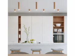Sollux Lighting Lámparas de techo Xenor escandinavo de madera - 6 fuentes luminosas 3000K - L.120 x A.20 cm - roble Marru00f3n Best
