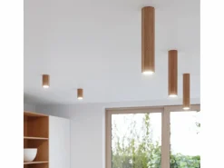 Sollux Lighting Lámparas de techo Xenor escandinavo de madera - 6 fuentes luminosas 3000K - L.120 x A.20 cm - roble Marru00f3n Best