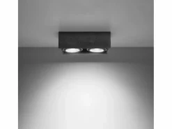 Sollux Lighting Plafón|Lámparas de techo Zentra industrial de concreto - 2 fuentes luminosas 4000K - L.27 x A.9 cm -