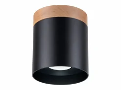 Sollux Lighting Lámparas de techo Zyn escandinavo de madera/aluminio - 1 fuentes luminosas 4000K - L.12 x A.14 cm - /madera natural Negro Clearance