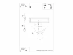 Sollux Lighting Lámparas de techo Zynfi moderno de acero/vidrio - 1 fuentes luminosas 3000K - L.12 x A.14,5 cm - Negro