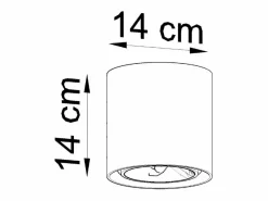Lámparas de techo Zynko industrial de concreto - 1 fuentes luminosas 4000K - L.14 x A.14 cm -^Sollux Lighting Outlet