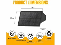 NETTLIFE Lámparas solares para pared exterior - 2 luces solares de pared para exterior, luces de pared para exterior, luz exterior, blanco cálido Negro Outlet