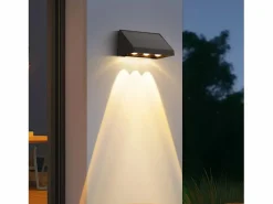 Lámparas solares para exteriores - Aplique solar de pared para exteriores luces LED de pared para exteriores blanco cálido de 3000 K 2 modos^NETTLIFE Clearance