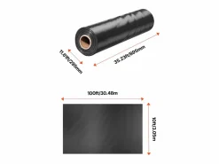 Lona de Plástico Resistente SucceBuy Rollo de Película de Plástico de 0,35 mm, 305 x 3048 cm, Película Blanca y Negra de Alta Resistencia Negro Sale