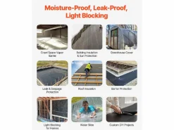 Invernadero De Jardín|Lona de Plástico Resistente SucceBuy Rollo de Lámina de Plástico de 0,15 mm, 731,5 x 3048 cm, Polietileno de Alta Resistencia