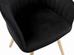 Vente-unique Lote 2 sillas ELEANA - Terciopelo y metal - Negro Clearance