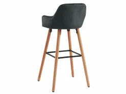 Vente-unique Lote 2 taburetes bar terciopelo y metal ELEANA color Negro Discount