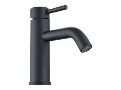 Lote de 2 grifos mezcladores redondeados de acero inoxidable cepillado, , An. 5,1 x Alt. 17 x Pr. 16,3 cm, SALAVAN^Shower & Design Outlet