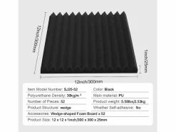 Lote de 52 Paneles de Espuma Acústica SucceBuy 30.48 x 30.48 x 2.54 cm para Paredes y Techos de Estudios^ Discount