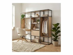 Lote de 3 percheros de madera y metal OSLO^ Sale