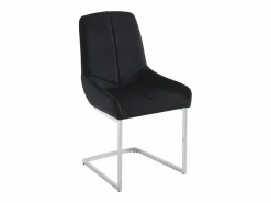 Vente-unique Lote de 2 sillas cantilever de terciopelo y metal cromado - - BERLONA Negro Discount