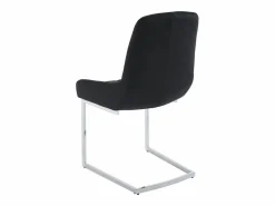 Vente-unique Lote de 2 sillas cantilever de terciopelo y metal cromado - - BERLONA Negro Discount