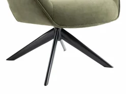 Vente-unique Sillón|Lote de 6 sillas con reposabrazos de tela y metal negro - - ZOLEVY