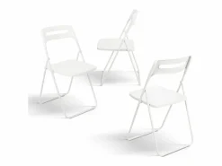 Silla Conferencia|Lote de 6 sillas plegables de metal y polipropileno - ALMERIA