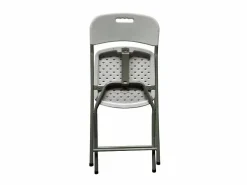Lote de 2 sillas plegables blancas sin reposabrazos de acero con pintura en polvo 42x42x87 cm, estructura robusta Ø19 mm Blanco Outlet