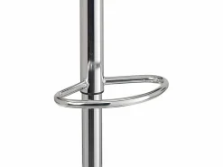 Kayelles Muebles De Bar|Taburete Alto|Lote de 2 taburetes de bar para cocina, asiento de cuero sintético, respaldo bajo, giratorio, altura ajustable, base de cromo SATI (blanco)