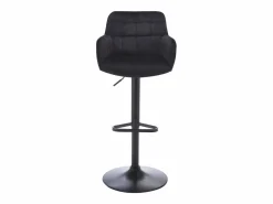 Vente-unique Lote de 2 taburetes de bar de terciopelo y metal - Altura ajustable - - PEGA Negro Sale