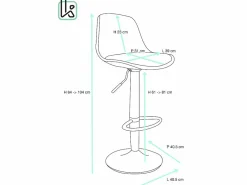 Kayelles Muebles De Bar|Taburete Alto|Lote de 2 taburetes de bar de diseño, asiento acolchado patchwork multicolor de tela, giratorio, altura ajustable SIG (patchwork gris)