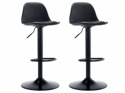 Vente-unique Muebles De Bar|Taburete Alto|Lote de 2 taburetes de bar de polipropileno y metal - - XAFY