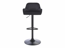 Vente-unique Muebles De Bar|Taburete Alto|Lote de 2 taburetes de bar de terciopelo y metal - Altura ajustable - - ELEANA