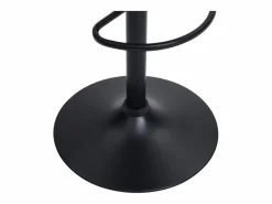 Vente-unique Lote de 2 taburetes de bar de pana y metal - Altura ajustable - - MASURIE Crema Sale