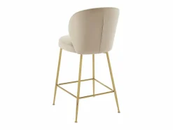 Vente-unique Muebles De Bar|Taburete Alto|Lote de 2 taburetes de bar de terciopelo y metal dorado - - POLPONA de Pascal MORABITO