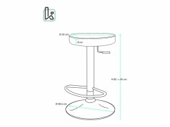 Kayelles Muebles De Bar|Taburete Alto|Lote de 2 taburetes de bar redondos s, asiento de símil cuero acolchado, giratorio y altura regulable YO ( integral)