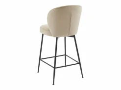 Vente-unique Muebles De Bar|Taburete Alto|Lote de 2 taburetes de terciopelo y metal negro - - POLPONA de Pascal MORABITO