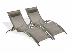 Dcb Garden Tumbona|Lote de 2 tumbonas de aluminio y lona plastificada