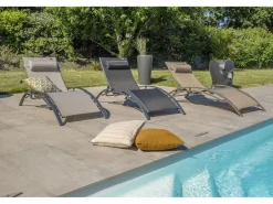 Dcb Garden Tumbona|Lote de 2 tumbonas de aluminio y lona plastificada