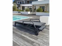 Lote de 2 tumbonas de aluminio y lona plastificada^Paris Garden Outlet
