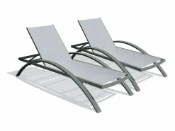 Dcb Garden Tumbona|Lote de 2 tumbonas de lona plastificada y aluminio