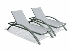 Dcb Garden Tumbona|Lote de 2 tumbonas de lona plastificada y aluminio