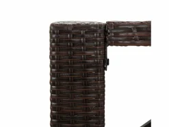 Garden Furniture Lou Mesa alta bar superficie vidrio ratán PE marrón 145x80x110 cm Marru00f3n Hot