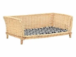 Garden Furniture Cama De Animales De Compañía|Louis-Léon Cesta para perros con cojín sauce natural 90x54x35 cm