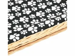 Garden Furniture Cama De Animales De Compañía|Louis-Léon Cesta para perros con cojín sauce natural 90x54x35 cm