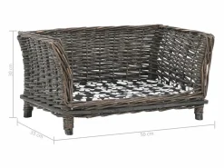 Louis-Léon Cesta para perros con cojín sauce natural 50x33x30 cm^Garden Furniture Discount