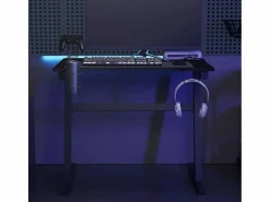 Luc-Jean-Marie Escritorio gaming con LED patas en forma Z 90x60x75 cm^Garden Furniture Clearance